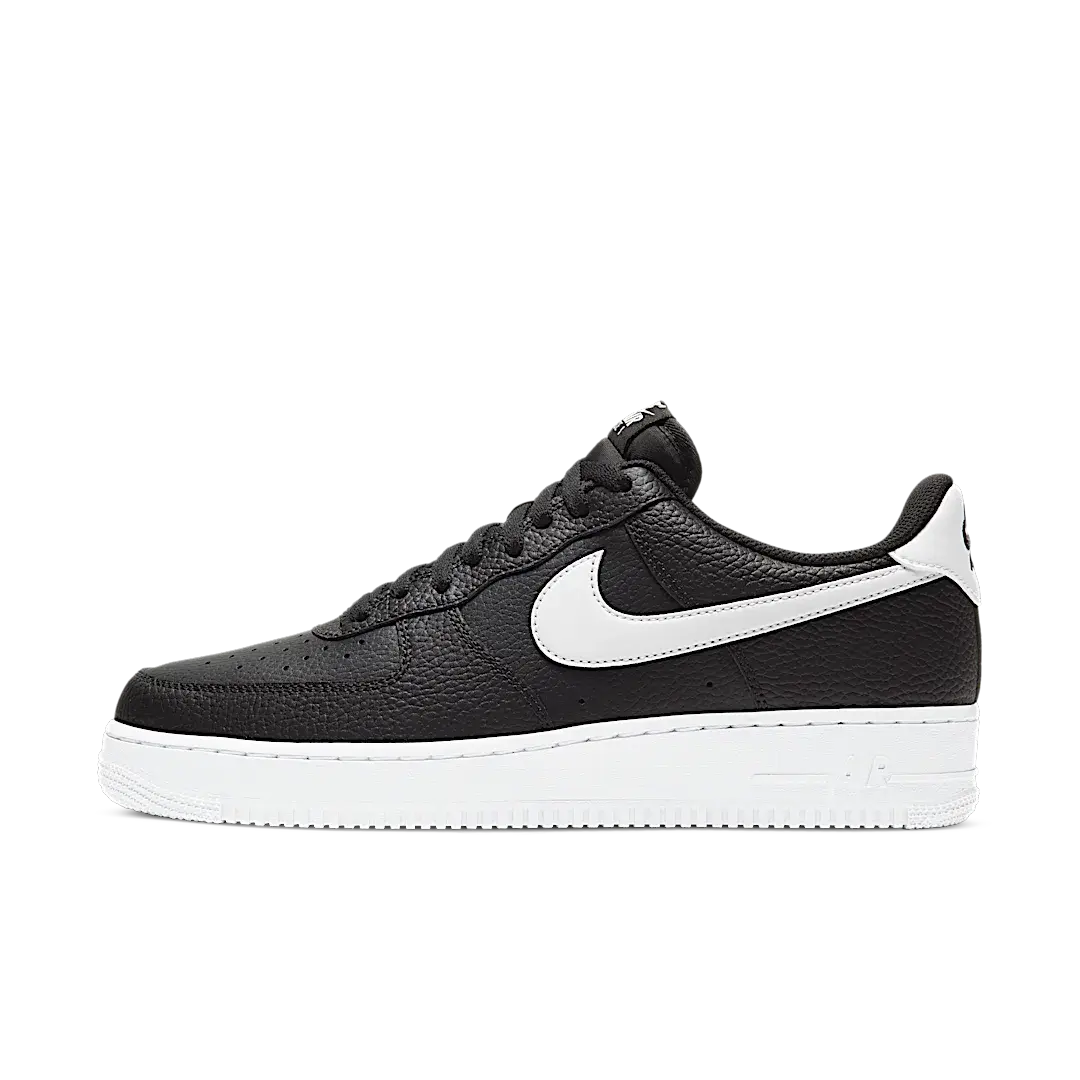 Nike Air Force 1 Low '07 Black White Pebbled Leather