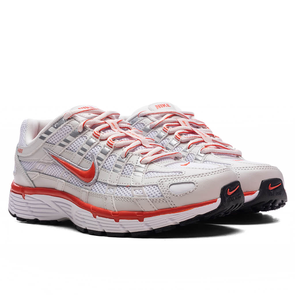 Nike P-6000 White Platinum Tint Black Picante Red (Women's)
