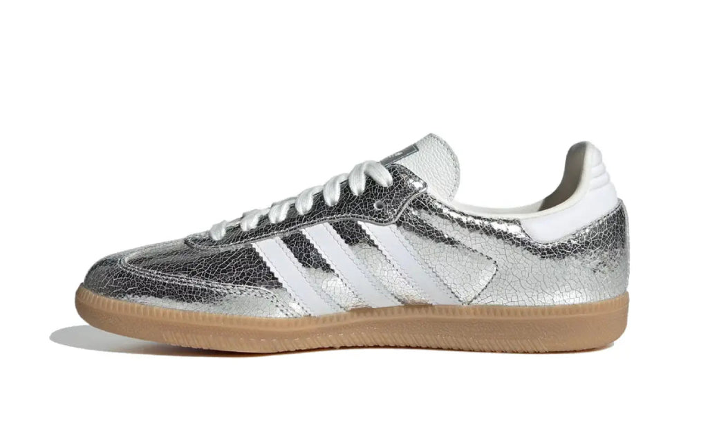 ADIDAS Samba OG Silver Metallic Cracked Leather (Women's)