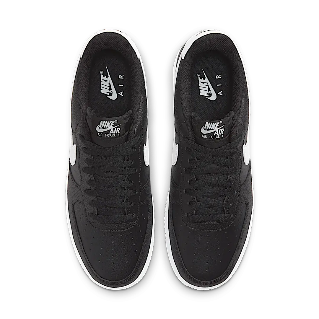 Nike Air Force 1 Low '07 Black White Pebbled Leather