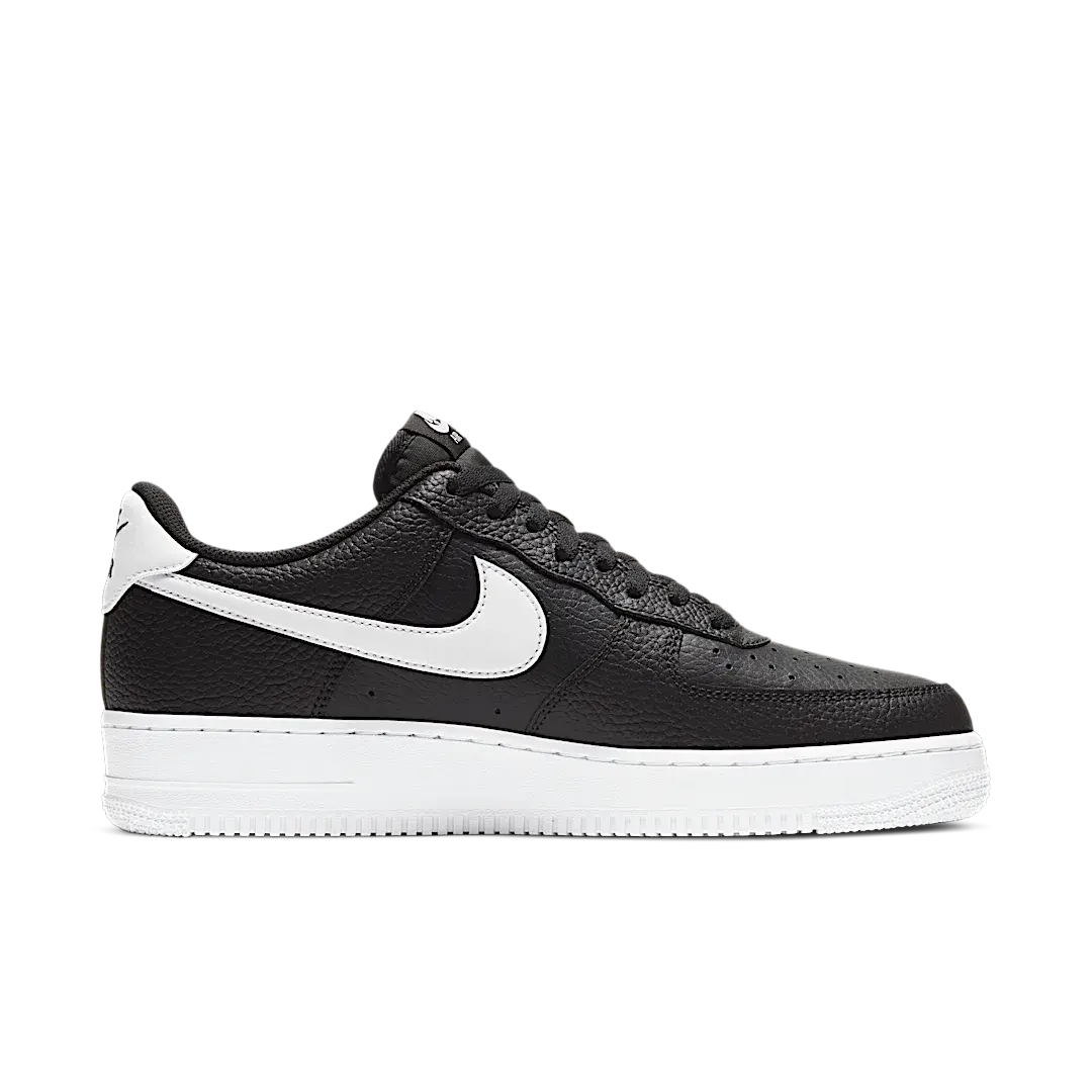 Nike Air Force 1 Low '07 Black White Pebbled Leather