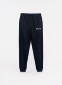 Black sweatpants with 'dropout' logo on a white background