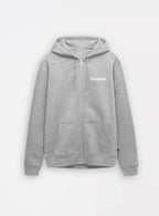 grey hoodie with 'dropout' logo on a white background