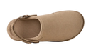 Tan slip-on shoe on a light gray background