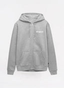 Gray hoodie with 'dropout' logo on a light gray background