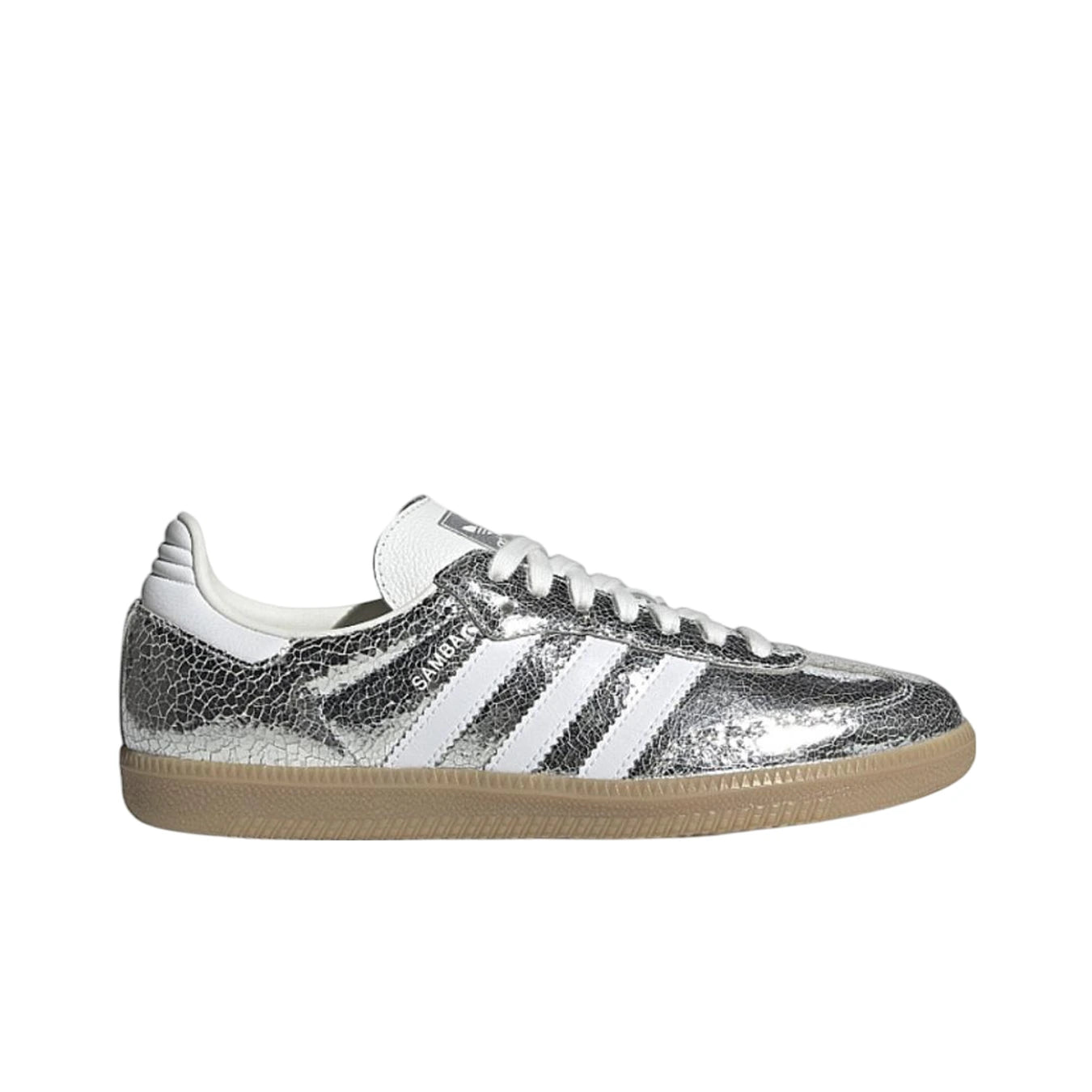 ADIDAS Samba OG Silver Metallic Cracked Leather (Women's)