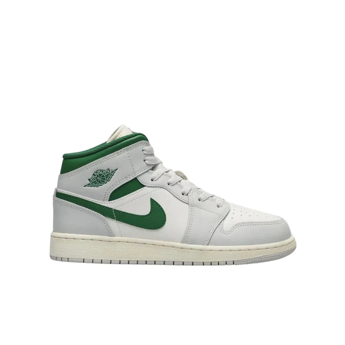 Air Jordan 1 Mid White Pure Platinum Pine Green (GS)