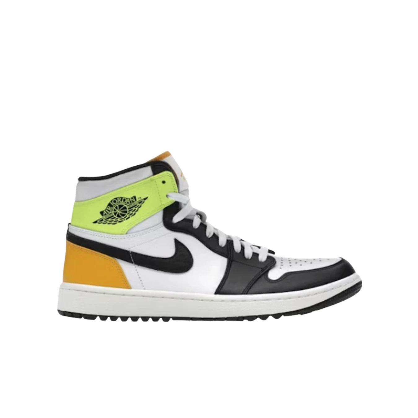 Jordan 1 Retro High G White University Gold Volt Black