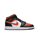 Nike Air Jordan 1 Mid Bred Toe Black Fire Red White (GS)