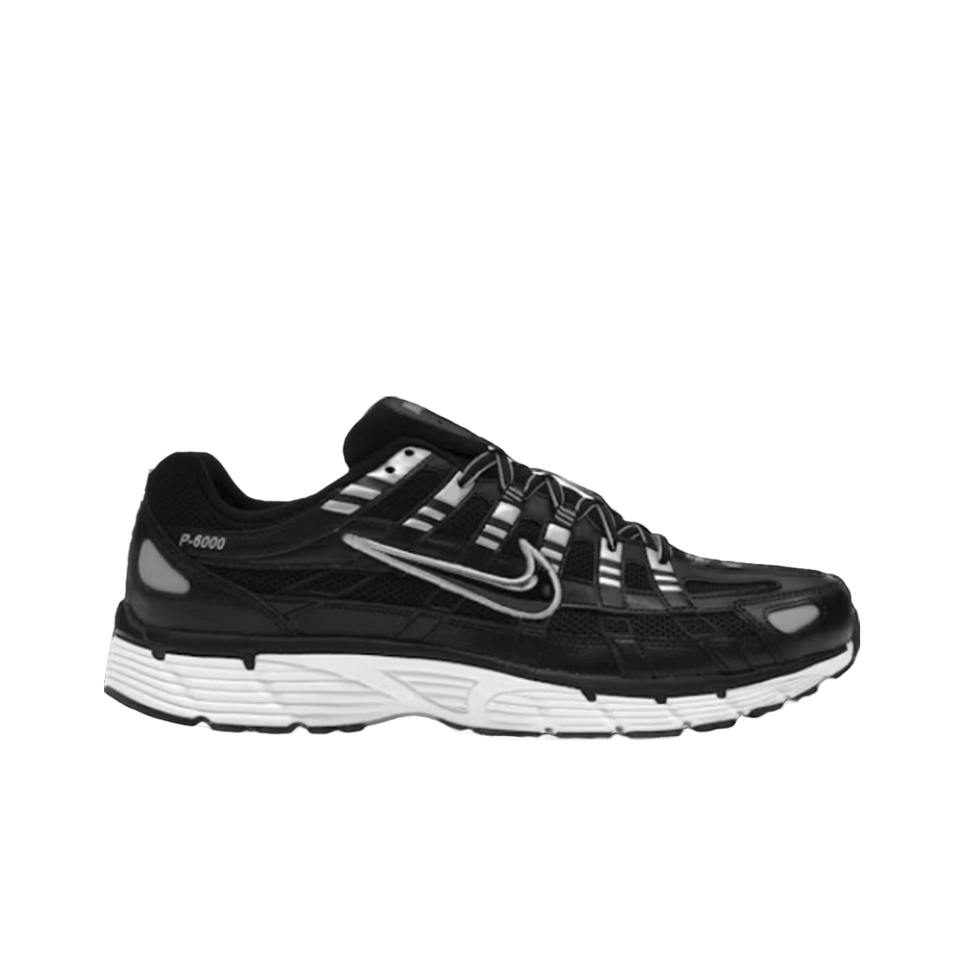 Nike P-6000 Black White Metallic Silver