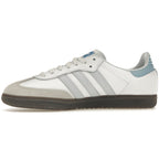 adidas Samba OG White Halo Blue sneakers featuring classic design and premium materials, suitable for casual wear.