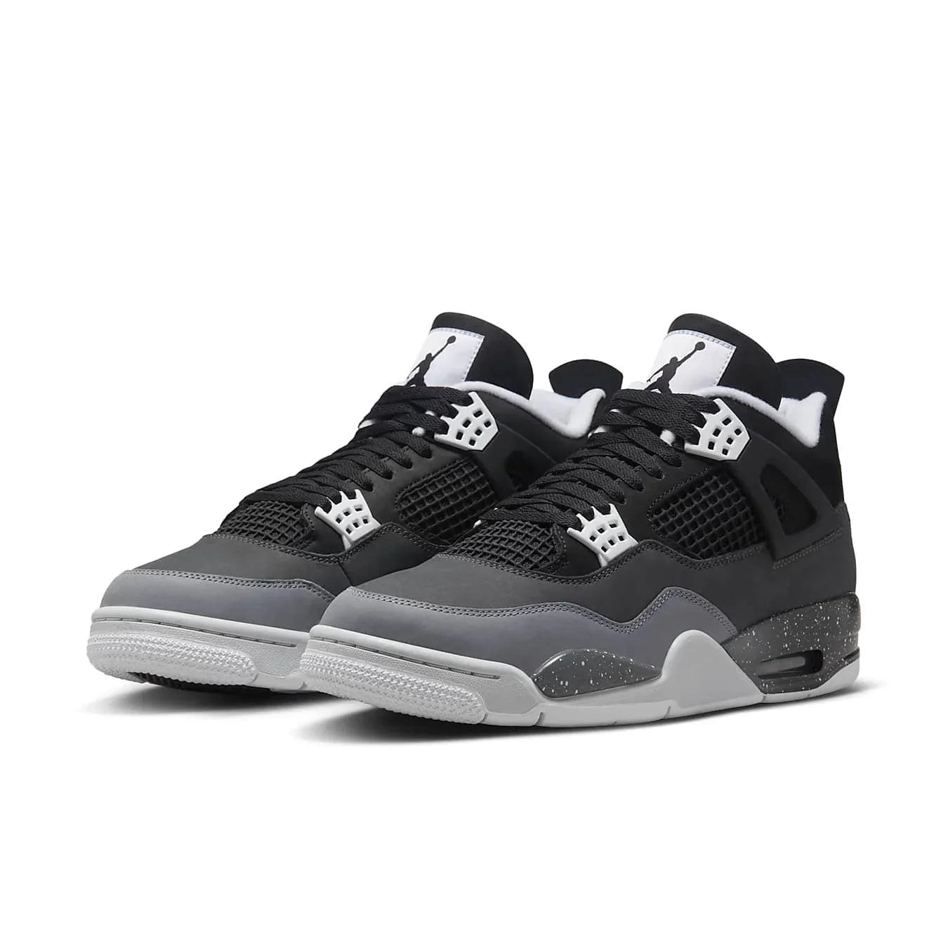 Air Jordan 4 Retro Fear 2024 featuring a sleek gray and black design with Jumpman branding.