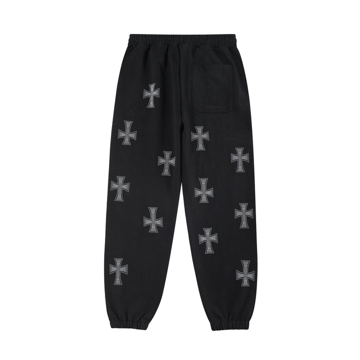 Black / White Rhinestone Joggers - dropout