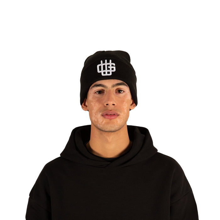 Chaos Black Embroidered Beanie - dropout