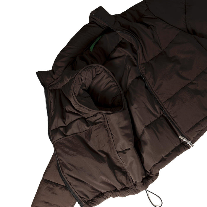 Choco Brown Boxy Puffer Jacket - dropout