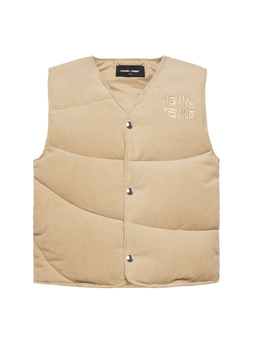 Corduroy Puffer Vest Brown - dropout