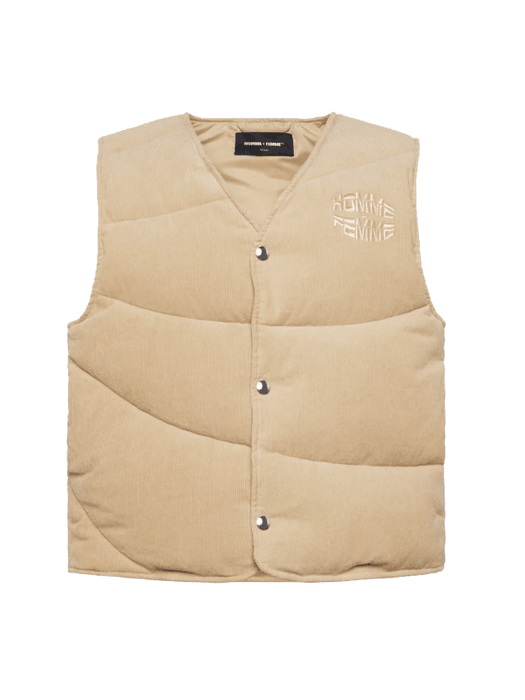 Corduroy Puffer Vest Brown - dropout