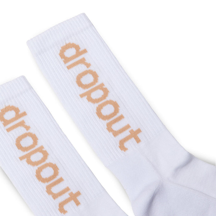 dropout Vertical Logo Socks Beige - dropout