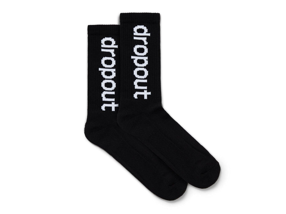 dropout Vertical Logo Socks Black - dropout