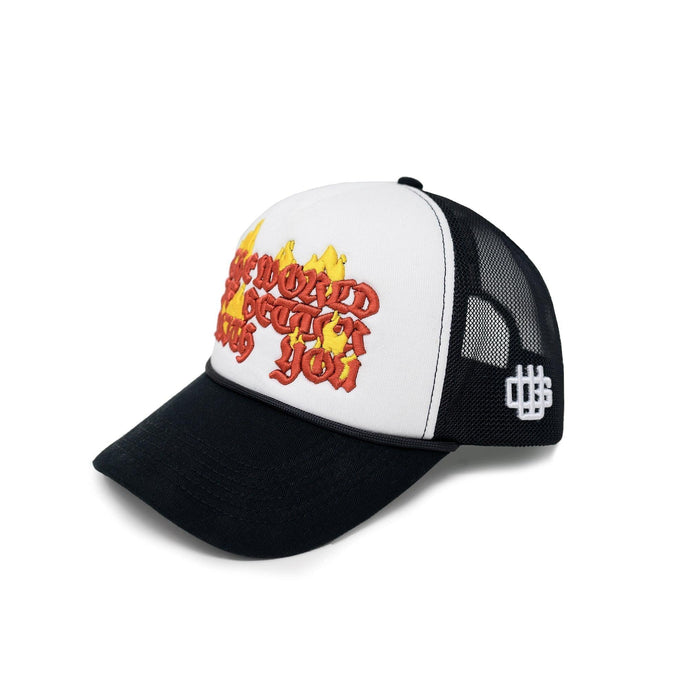 Gothic Flames 3D Embroidered Trucker Hat - dropout