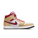 Jordan 1 Mid Light Curry Cardinal - dropout