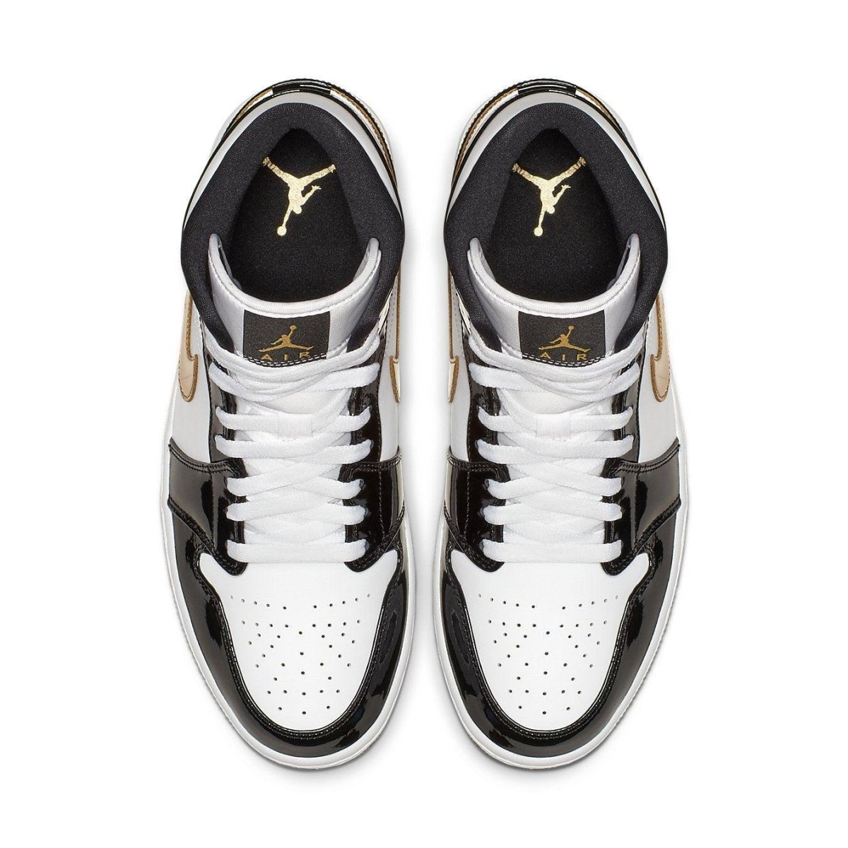 Jordan Mid Patent Black White Gold 852542-007 – Dropout