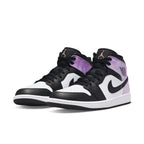 Air Jordan 1 Mid SE Zen Master sneakers featuring iridescent purple and classic black and white colors.