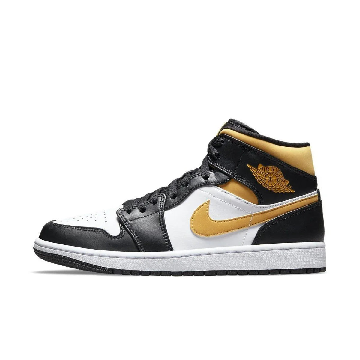 Jordan 1 Mid White Pollen Black - dropout