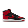 Nike Air Jordan 1 Retro High '85 OG Bred 2025 sneakers in black and red side view.
