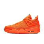Jordan 4 Retro Flyknit in vibrant Total Orange, featuring Flyknit upper and innovative design.