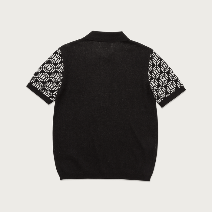 Knit H Pattern Polo Black - dropout