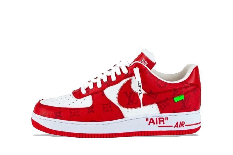 Louis Vuitton Nike Air Force 1 Low By Virgil Abloh White Red - dropout