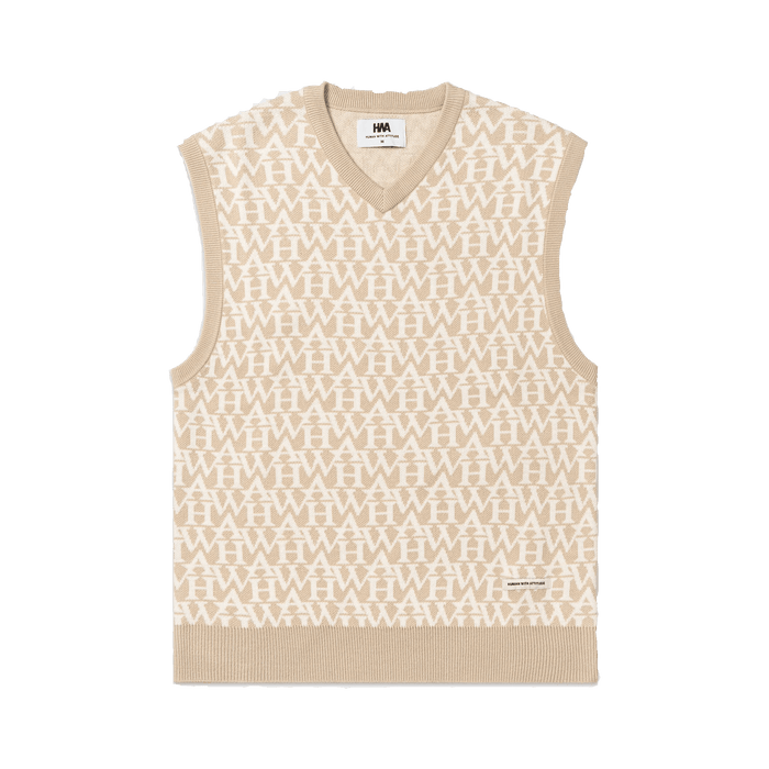 Monogram Knitted Vest Off White - dropout
