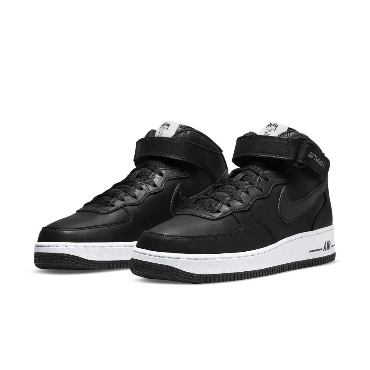 Nike Air Force 1 Mid Stussy Black White - dropout