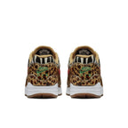 Nike Air Max 1 Atmos Animal Pack 2.0 shoes featuring leopard and zebra patterns from the back view.