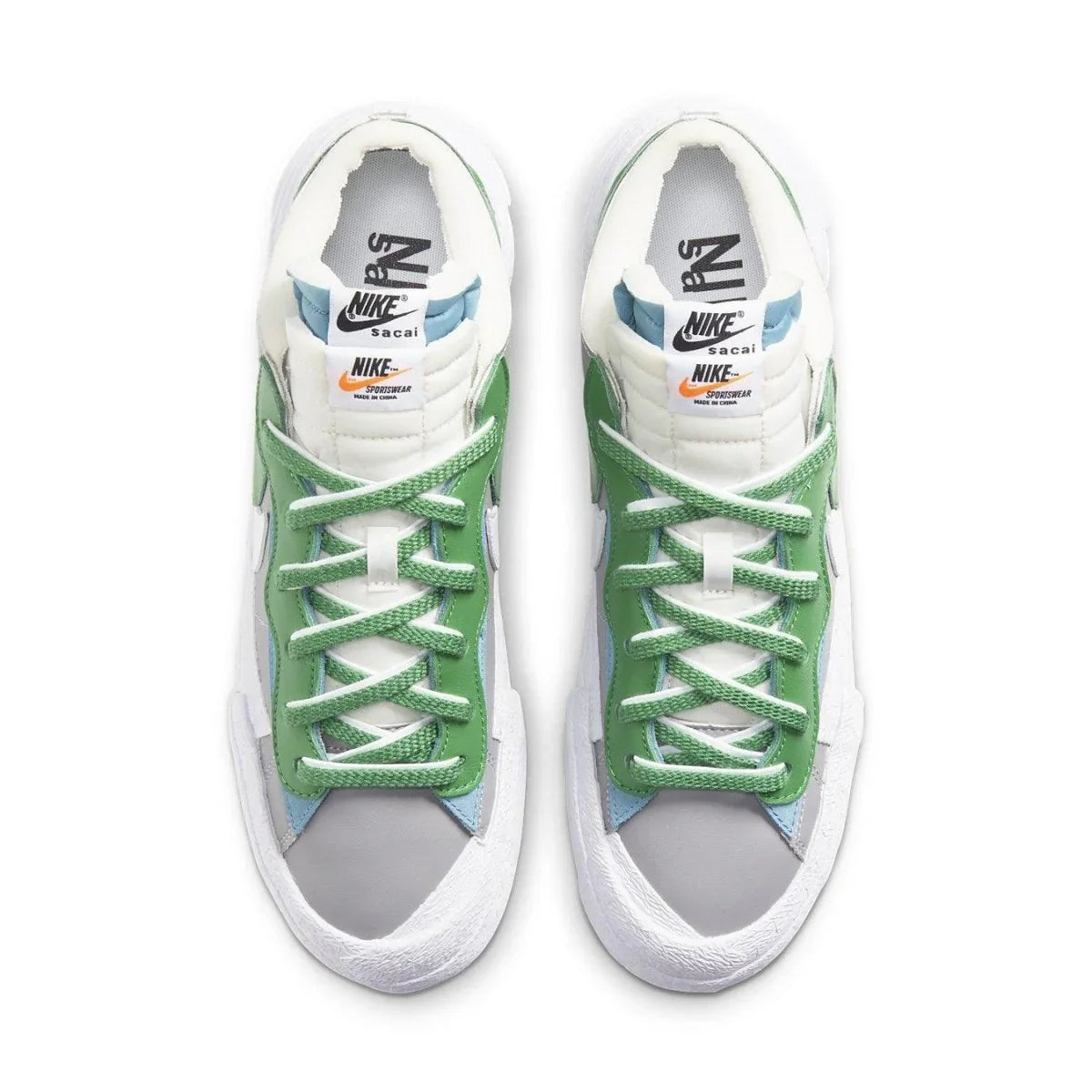 Nike Blazer Low sacai Medium Grey Classic Green - dropout