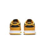 Nike Dunk Low Championship Goldenrod (2021) in black and yellow-ochre, showcasing stylish back view.