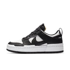 Nike Dunk Low Disrupt Black White for women, featuring a modern chunky silhouette and platform design.