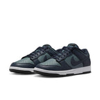 Nike Dunk Low Mineral Slate Armory Navy sneaker with smooth leather upper and dark blue accents.
