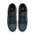 Nike Dunk Low Mineral Slate Armory Navy top view showcasing smooth leather and dark blue accents.