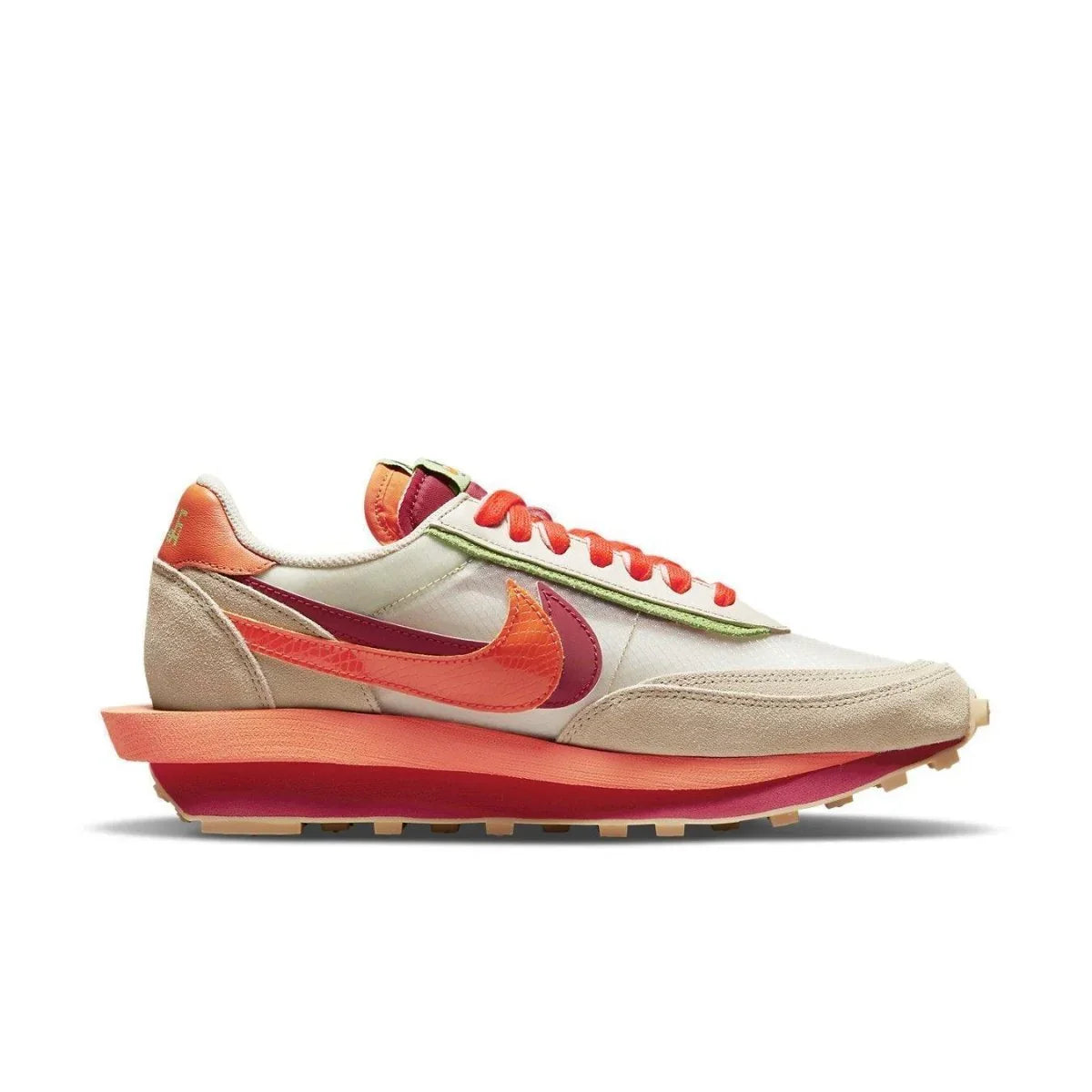 Nike LD Waffle sacai CLOT Net Orange Blaze - dropout