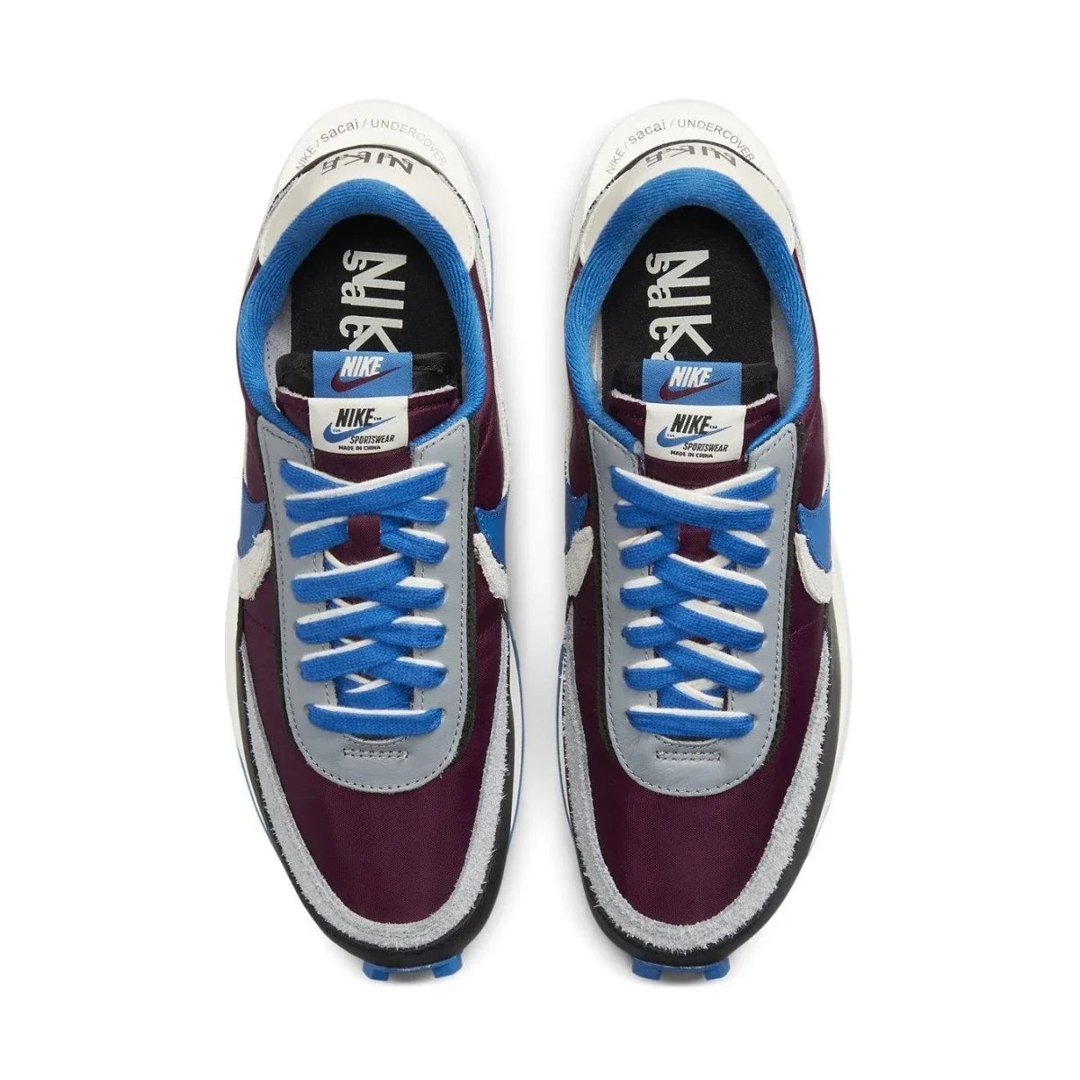 Nike LD Waffle sacai Undercover Night Maroon Team Royal - dropout