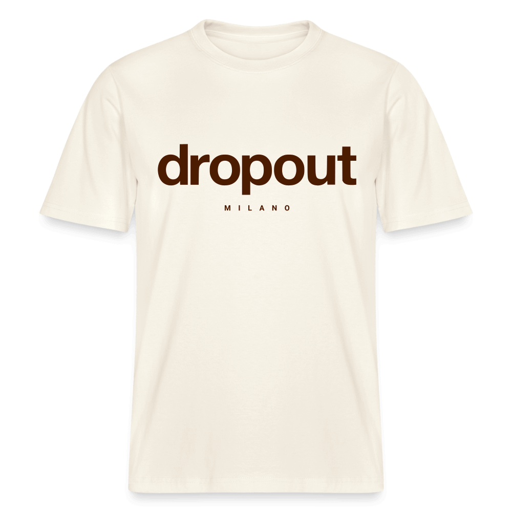 Relaxed fit tee with 'dropout MILANO' print, crafted for comfort and style, perfect for casual wear.