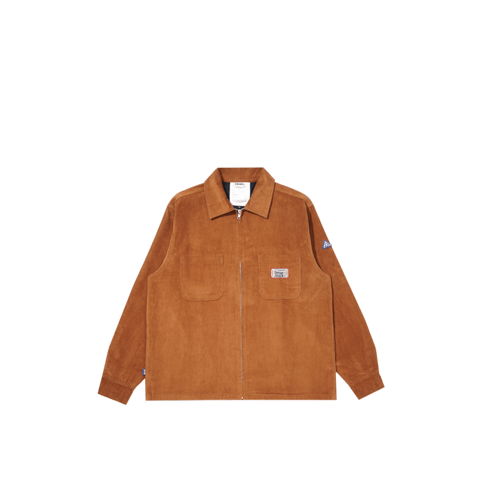 Service Zip-Up Corduroy Shirt Brown - dropout