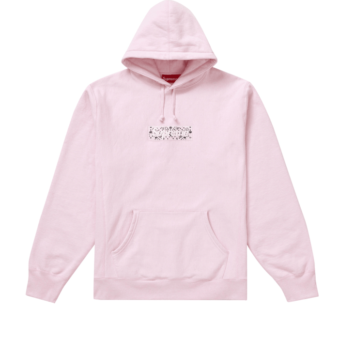 Supreme Bandana Box Logo Hooded Sweatshirt Pink dropout