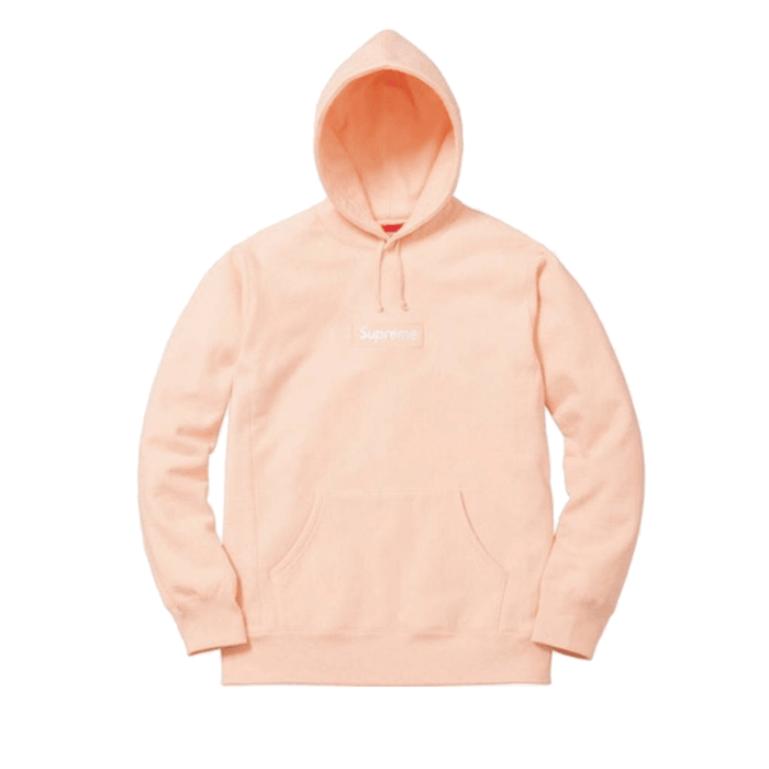 Supreme Box Logo Hooded Sweatshirt Peach - dropout
