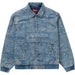 Supreme Checks Embroidered Denim Jacket Blue - dropout