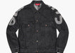 Supreme Inset Logo Denim Trucker Jacket Black - dropout