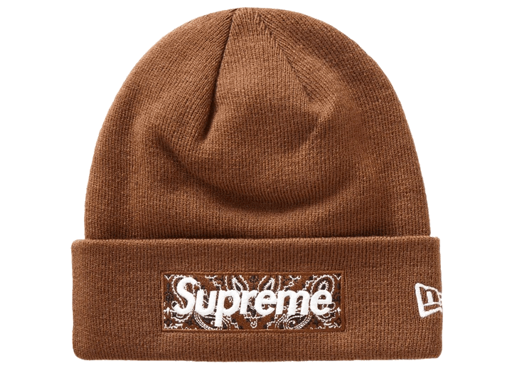 Supreme New Era Box Logo Beanie FW19 Brown dropout