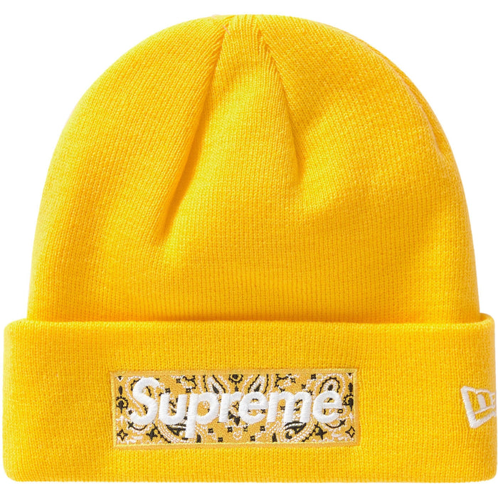 Supreme New Era Box Logo Beanie (FW19) Yellow - dropout